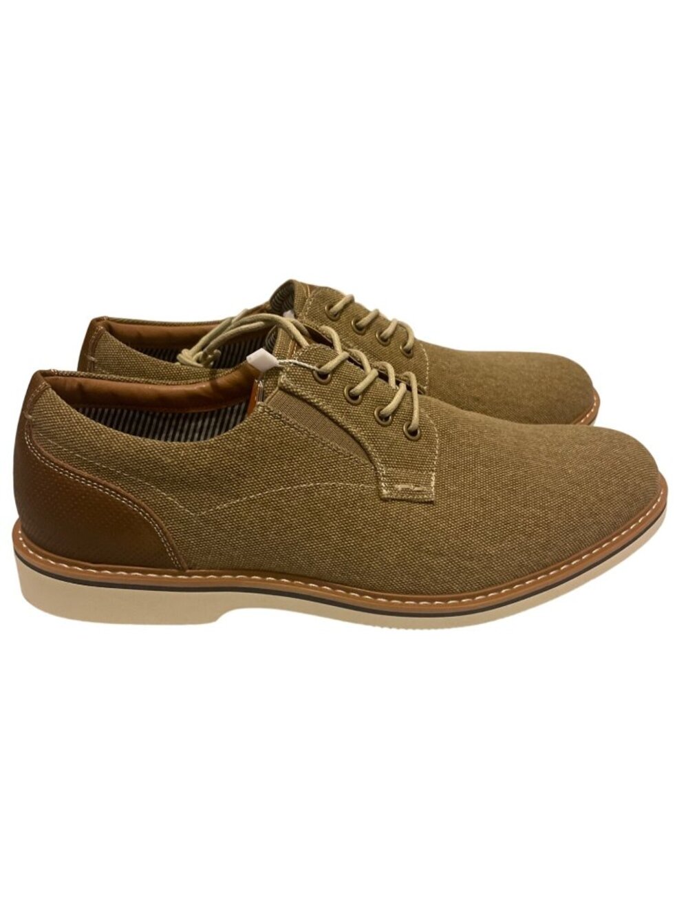 Nunn Bush Barklay Canvas Derby Shoes Mens 10W Khaki Brown 84856-274 NIB Comfort